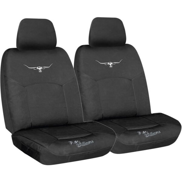 R.M. Williams Heavy Duty Canvas Front Seat Covers – Black Pair | Size 30