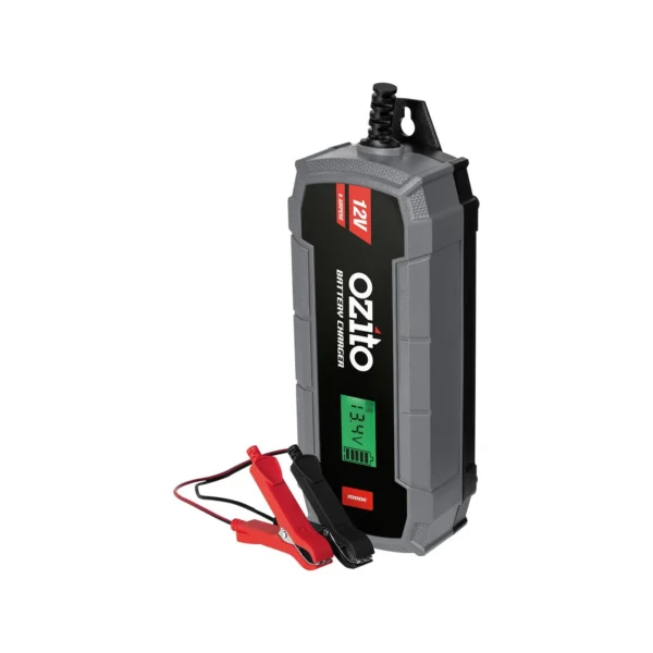Ozito 12V 6A Smart Car Battery Charger & Maintainer – Automatic Multi-Stage Charging